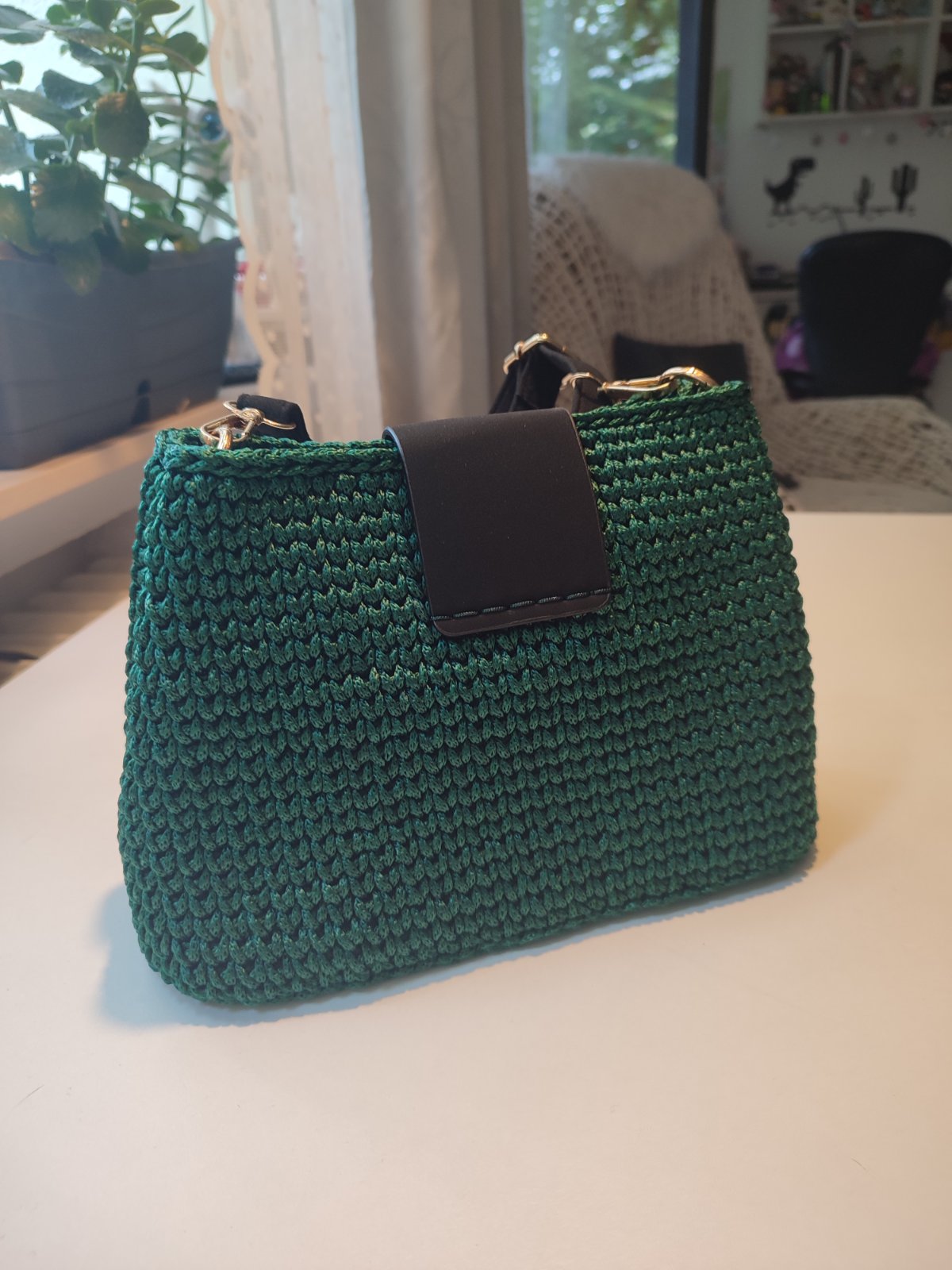 Handgefertigte Crossbody-Tasche grün
