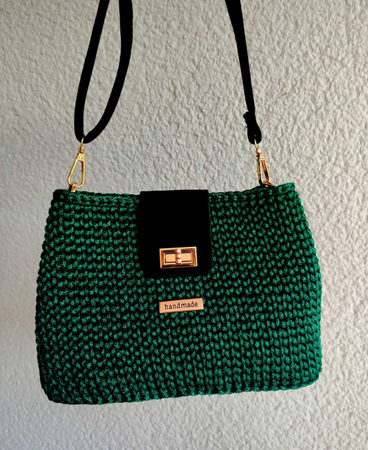 Handgefertigte Crossbody-Tasche grün